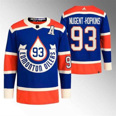 Men's Edmonton Oilers #93 Ryan Nugent-Hopkins 2023 Royal Heritage Classic Primegreen Stitched Jersey