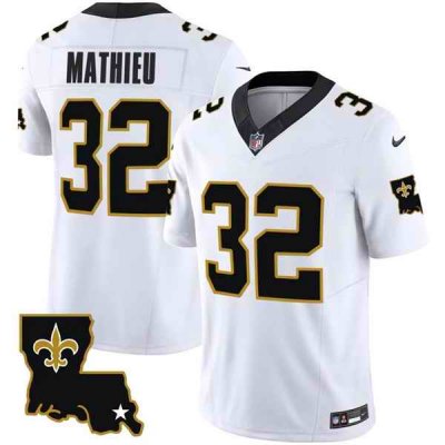 Men's New Orleans Saints #32 Tyrann Mathieu White 2023 F.U.S.E. 1987 Legacy Vapor Stitched Jersey