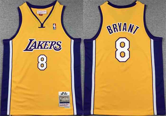 Youth Los Angeles Lakers #8 Kobe Bryant Yellow Stitched Basketball Jersey