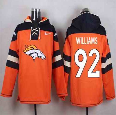 Nike Broncos #92 Sylvester Williams Orange Player Pullover NFL Hoodie