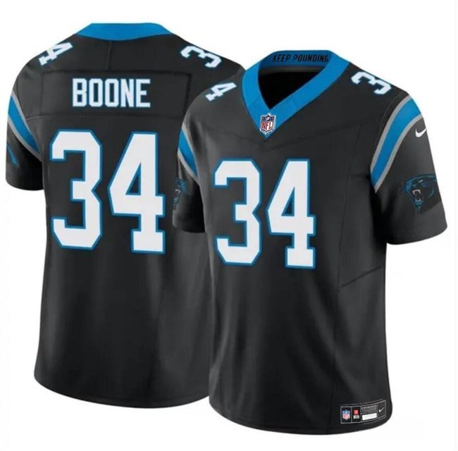 Youth Carolina Panthers #34 Mike Boone Black 2024 F.U.S.E Vapor Untouchable Limited Stitched Jersey