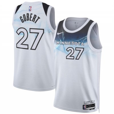 Men's Minnesota Timberwolves #27 Rudy Gobert White 2024/25 City Edition Stitched Jersey