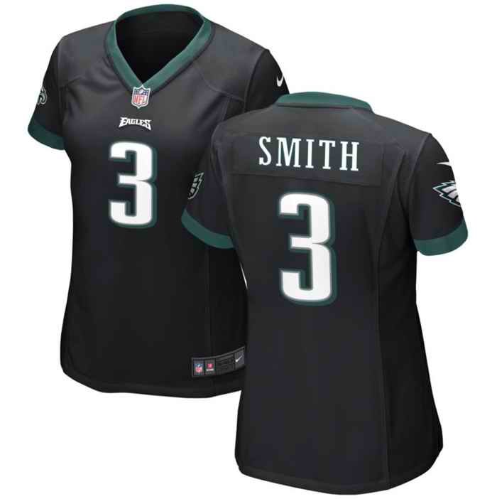 Women's Philadelphia Eagles #3 Nolan Smith Black 2023 Draft Stitched Football Jersey(Run Small)