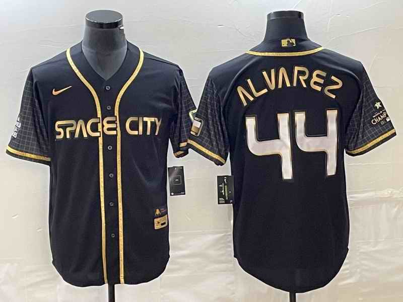 Men's Houston Astros #44 Yordan Alvarez Black City Connect Cool Base Stitched Baseball Jersey