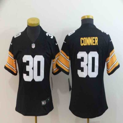 Women's Pittsburgh Steelers #30 James Conner 2018 Black Vapor Untouchable Limited Stitched NFL Jersey