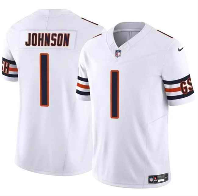 Men's Chicago Bears #1 Jaylon Johnson White 2024 F.U.S.E. Vapor Stitched Football Jersey