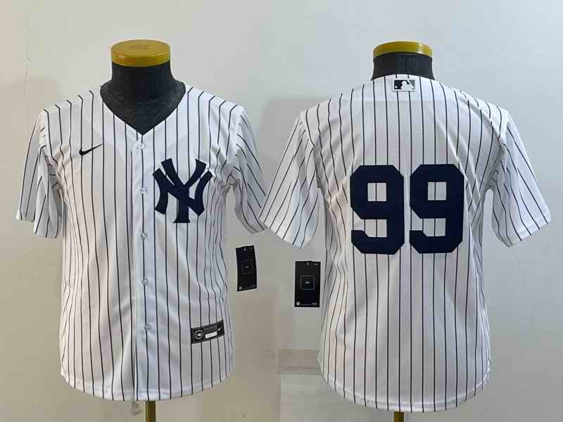 Youth New York Yankees #99 Aaron Judge White Stitched Baseball Jersey