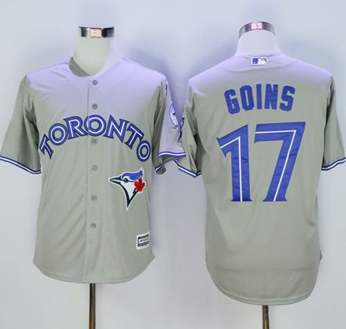 Blue Jays #17 Ryan Goins Grey New Cool Base 40th Anniversary Stitched MLB Jersey