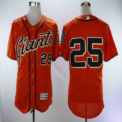 Men's San Francisco Giants #25 Barry Bonds Orange Throwback Flexbase Stitched MLB Jersey