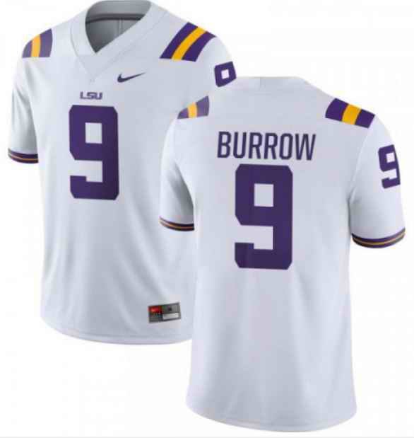 Youth LSU Tigers #9 Joe Burrow White Limited Stitched NCAA Jersey