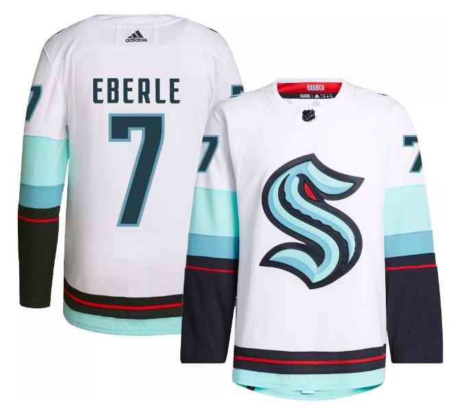 Men's Seattle Kraken #7 Jordan Eberle White Stitched Jersey