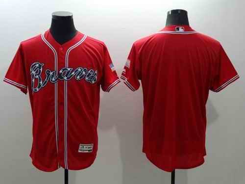 Braves Blank Red Flexbase Authentic Collection Stitched MLB Jersey