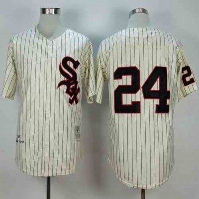 Mitchell And Ness 1959 White Sox #24 Early Wynn Cream Stitched MLB Jersey