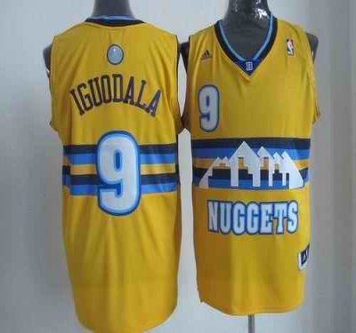 Nuggets #9 Andre Iguodala Yellow Alternate Stitched NBA Jersey