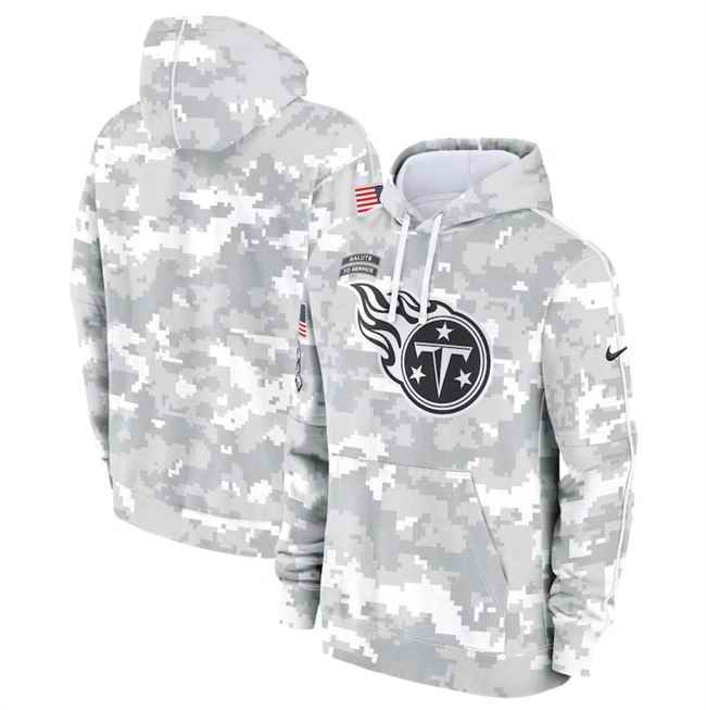 Youth Tennessee Titans 2024 White/Gray Salute To Service Pullover Hoodie