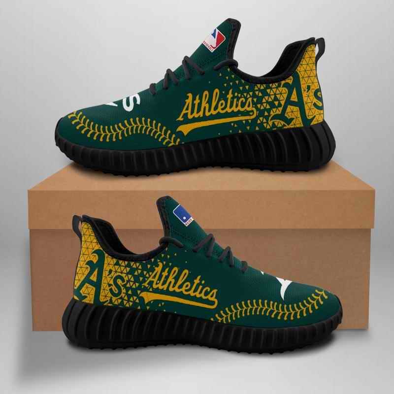 Men's Oakland Athletics Mesh Knit Sneakers/Shoes 003