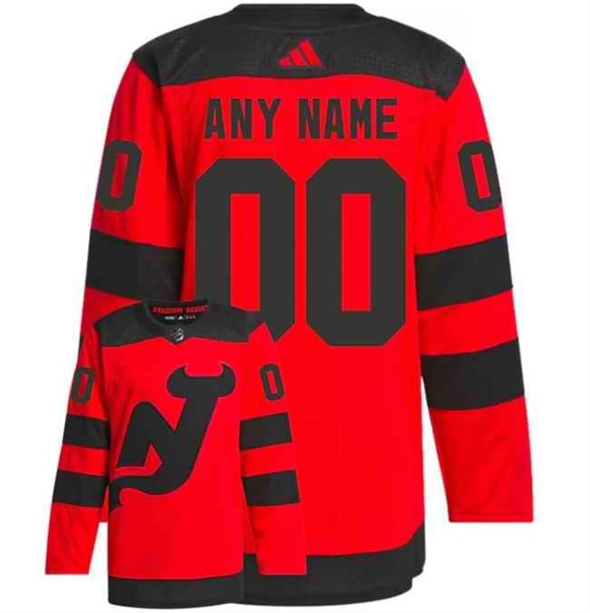 Men's New Jersey Devils Custom  Red 2023-2024 Stadium Series Stitched Jersey