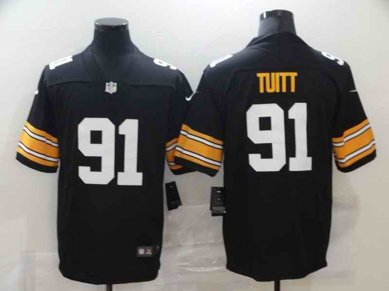 Men's Pittsburgh Steelers  #91 Stephon Tuitt Black Vapor Untouchable Limited Stitched Jersey