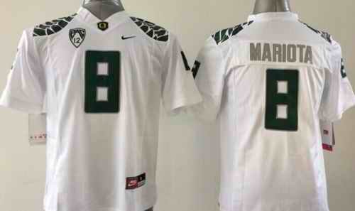 Ducks #8 Marcus Mariota White Limited Stitched Youth NCAA Jersey