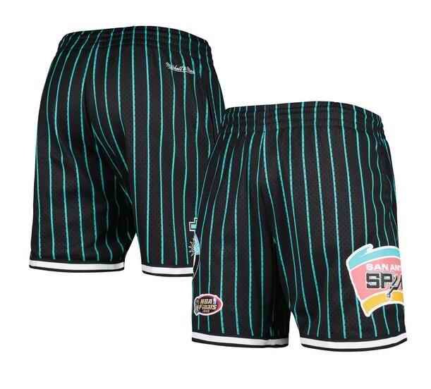 Men's San Antonio Spurs Black Mitchell & Ness Shorts (Run Small)