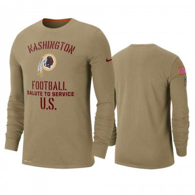 Men's Washington Redskins Tan 2019 Salute to Service Sideline Performance Long Sleeve Shirt