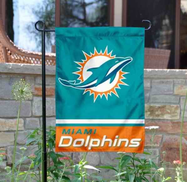 Miami Dolphins Double-Sided Garden Flag 002 (Pls check description for details)