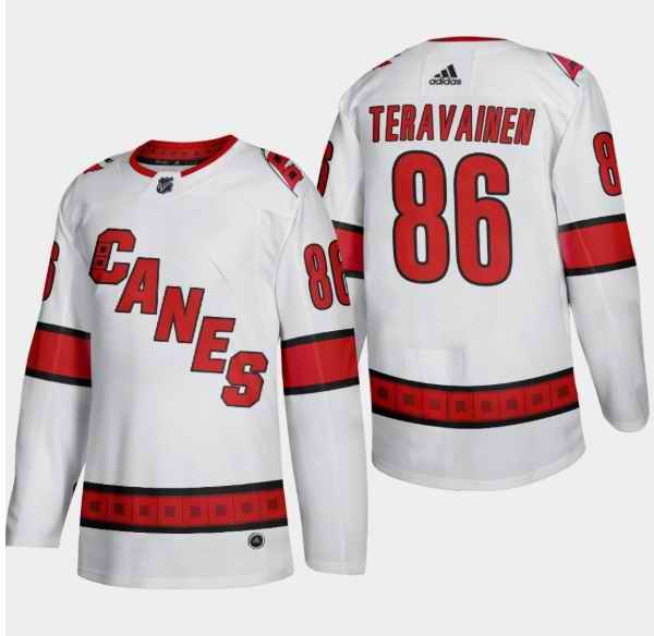 Men's Carolina Hurricanes #86 Teuvo Teravainen White Stitched Jersey