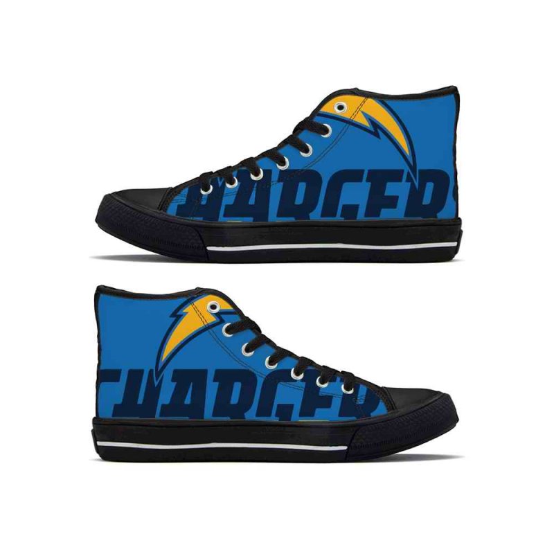 Men's Los Angeles Chargers High Top Canvas Sneakers 001