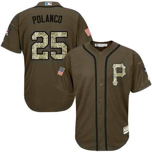 Pirates #25 Gregory Polanco Green Salute to Service Stitched Youth MLB Jersey