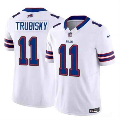 Youth Buffalo Bills #11 Mitch Trubisky White 2024 F.U.S.E Vapor Untouchable Limited Stitched Jersey