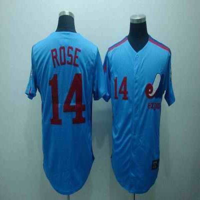 Mitchell and Ness Expos #14 Pete Rose Blue Stitched Throwback MLB Jersey