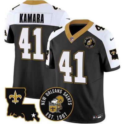 Men's New Orleans Saints #41 Alvin Kamara Black F.U.S.E. EST. 1967 Patch Vapor Stitched Jersey