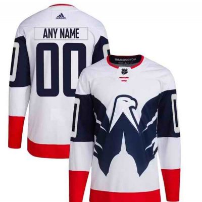 Men's Washington Capitals Custom 2023 White Navy Stadium Series Stitched Jersey