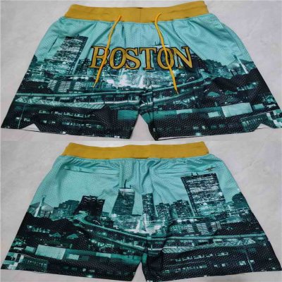 Men's Boston Celtics Aqua/Black Shorts (Run Small)