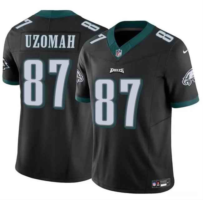 Youth Philadelphia Eagles #87 C.J. Uzomah Black 2023 F.U.S.E Vapor Untouchable Limited Stitched Football Jersey