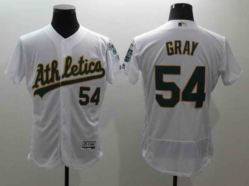 Men's Oakland Athletics #54 Sonny Gray White Flex Base Stitched Jersey