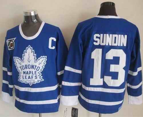 Maple Leafs #13 Mats Sundin Blue 75th CCM Throwback Stitched NHL Jersey