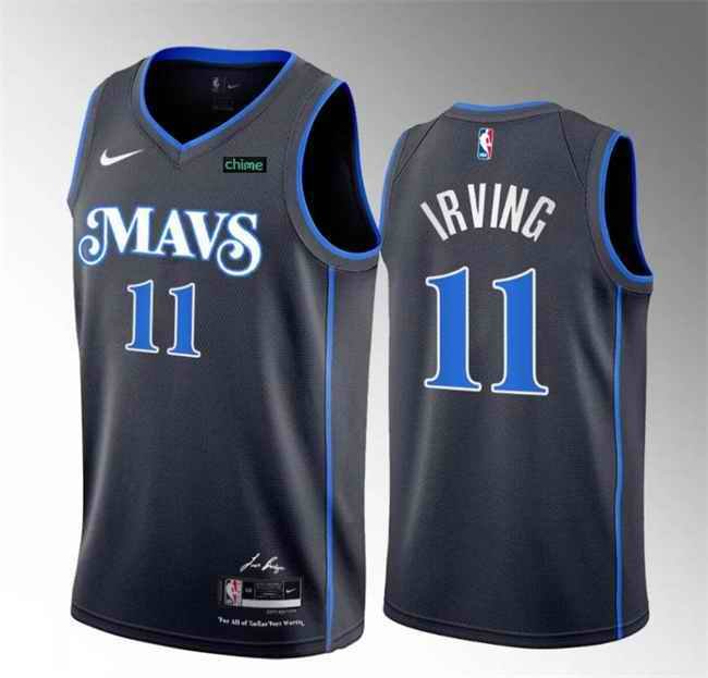 Men's Dallas Mavericks #11 Kyrie Irving Black 2023-24 City Edition Stitched Basketball Jersey