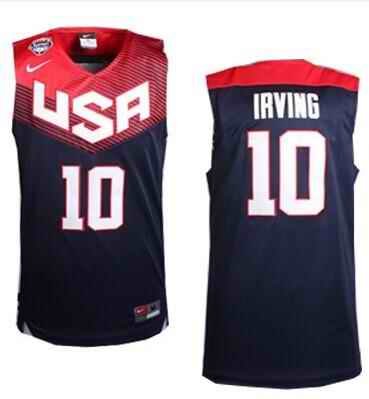 Nike 2014 Team USA #10 Kyrie Irving Dark Blue Stitched NBA Jersey