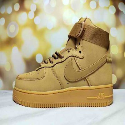 Women's Air Force 1 High Top Brown Shoes 0182