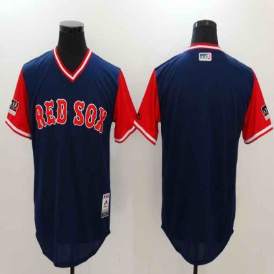 Men's Boston Red Sox Majestic Navy/Red 2018 Players' Weekend Authentic Team Stitched   MLB Jersey