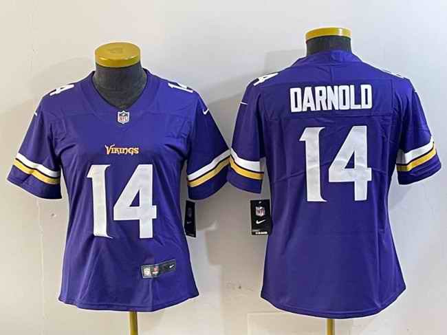 Youth Minnesota Vikings #14 Sam Darnold Purple Vapor Untouchable Limited Stitched Jersey