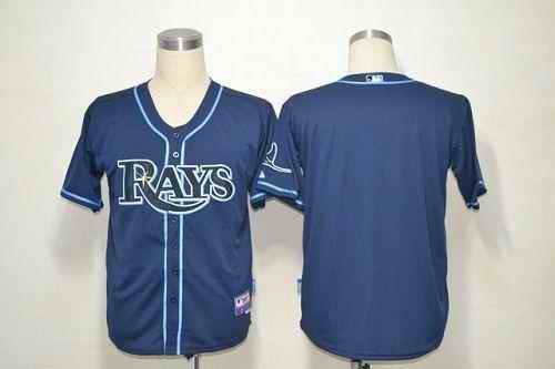 Rays Blank Dark Blue Cool Base Stitched MLB Jersey