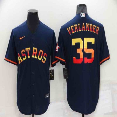 Men's Houston Astros #35 Justin Verlander 2022 Navy Cool Base Stitched Jersey