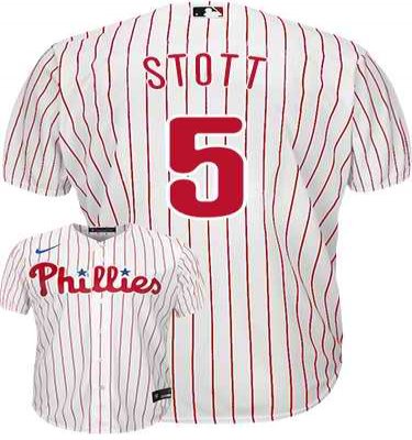 Men's Philadelphia Phillies #5 Bryson Stott White Cool Base Stitched Baseball Jersey