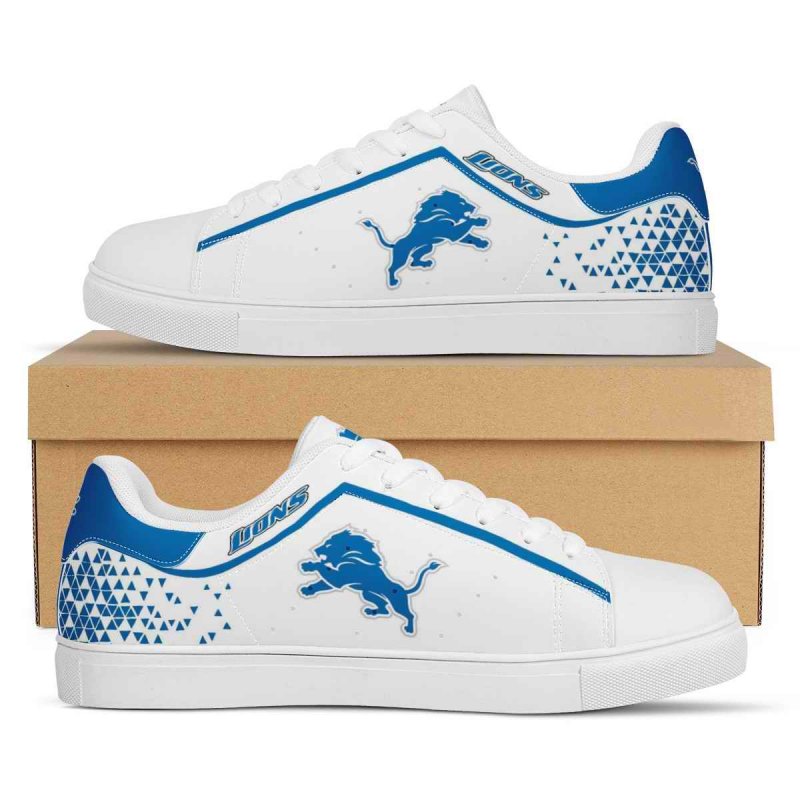 Women's Detroit Lions Low Top Leather Sneakers 002