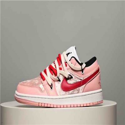 Men's Running Weapon Air Jordan 1 Low Pink Shoes 0537