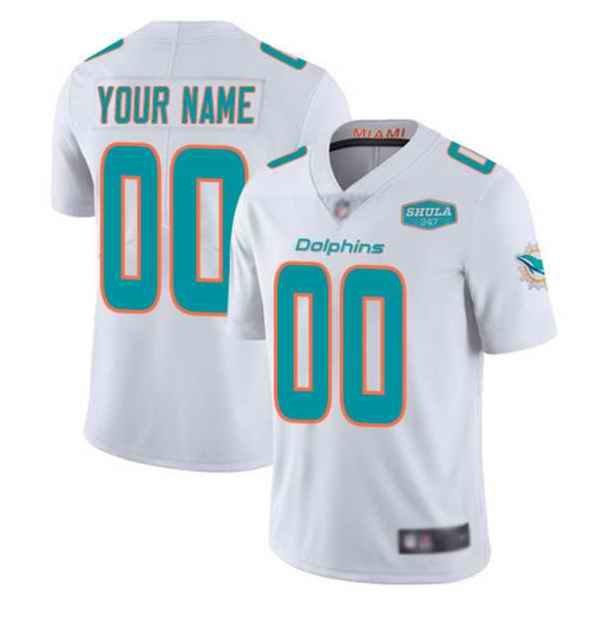 Youth Dolphins Active Players Custom White 347 Shula Patch Vapor Untouchable Limited Stitched NFL Jersey