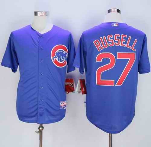 Cubs #27 Addison Russell Blue Alternate Cool Base Stitched MLB Jersey