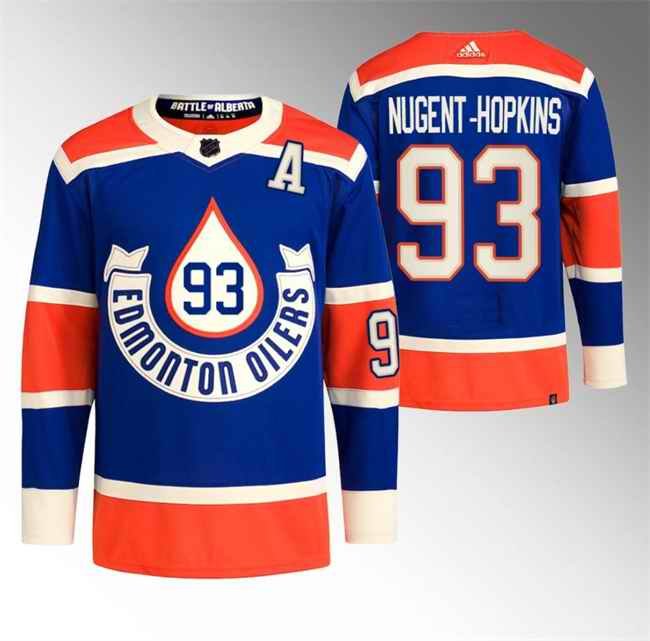 Men's Edmonton Oilers #93 Ryan Nugent-Hopkins 2023 Royal Heritage Classic Primegreen Stitched Jersey